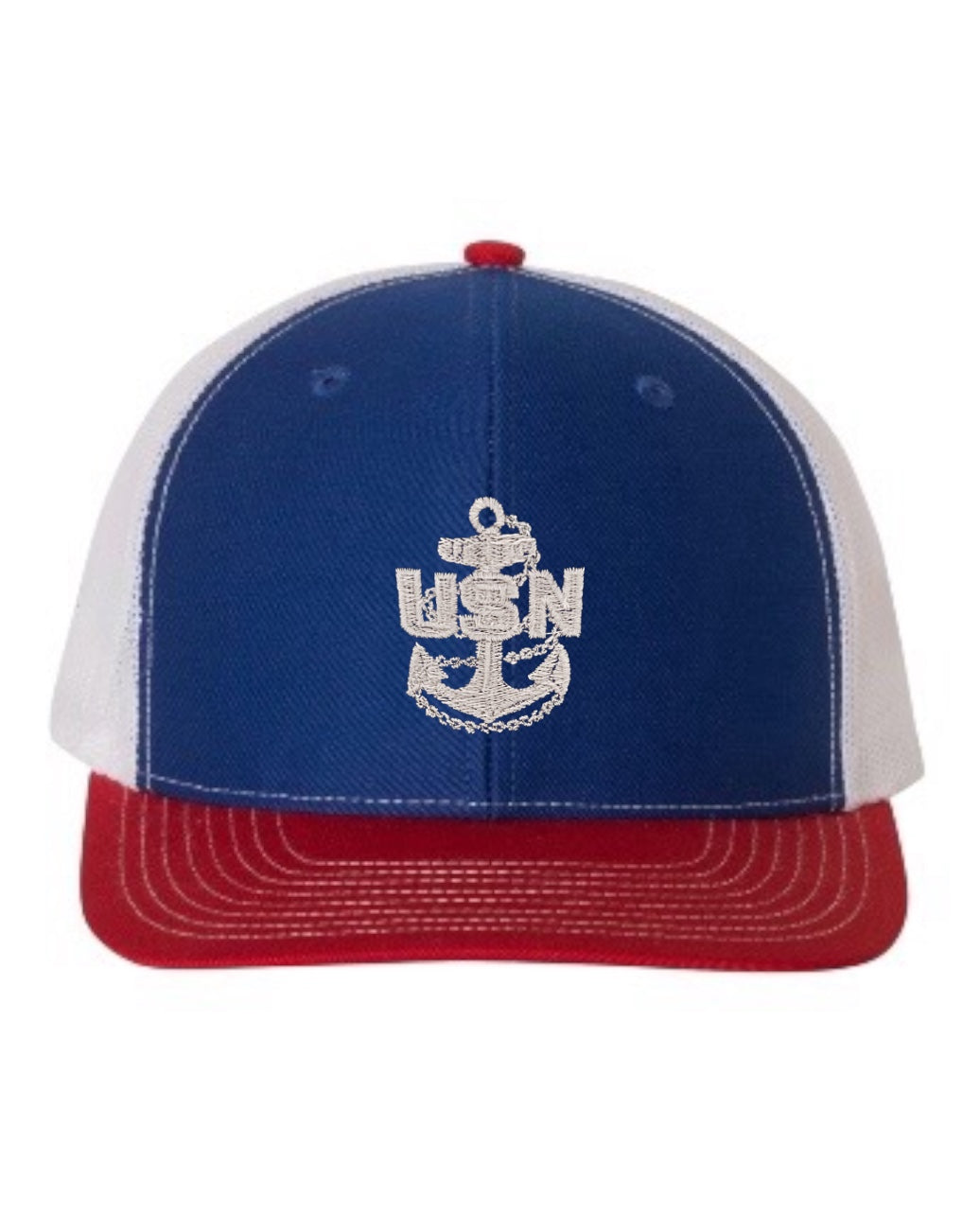 Royal Blue Red and White Trucker Hat