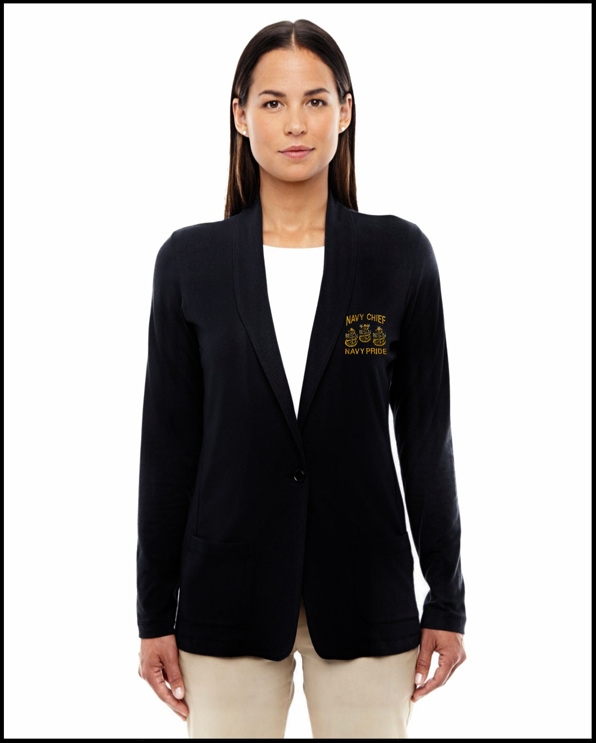 Black Navy Chief Navy Pride Cardigan
