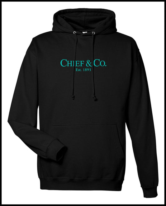 Chief & Co. Black & Tahiti Blue Hooded Sweatshirt