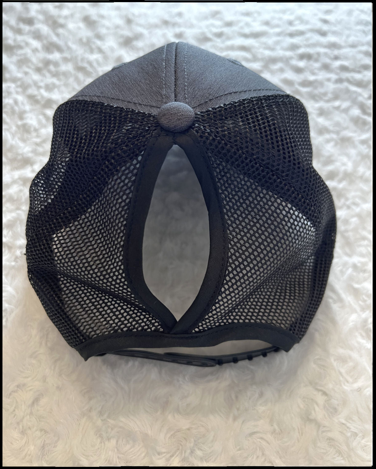 Black on Black Heather CPO Ponytail Hat