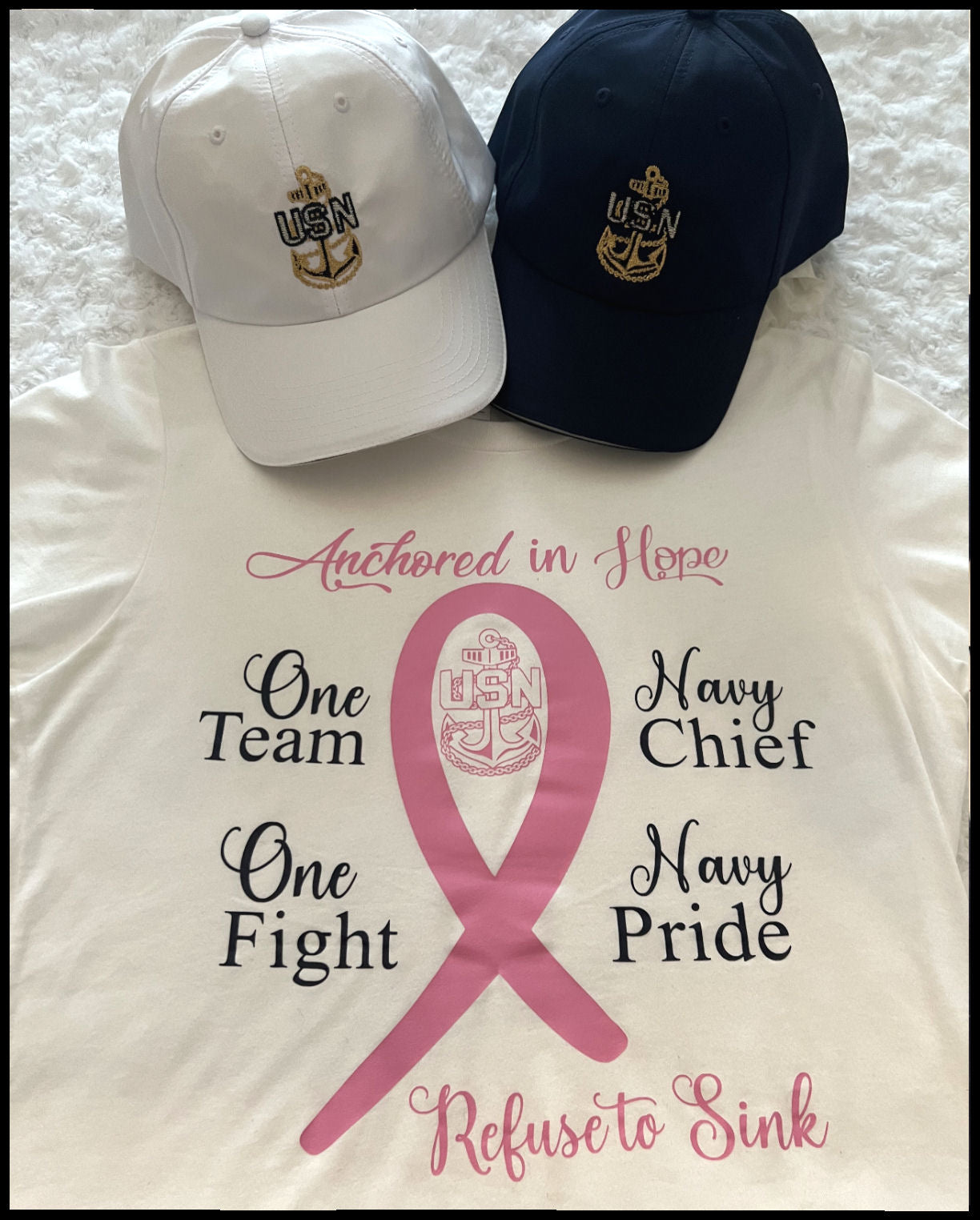 Breast Cancer Ribbon T-Shirt White & Pink