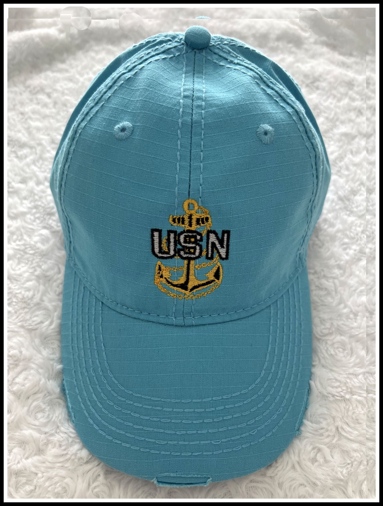 Aqua Distressed CPO Hat
