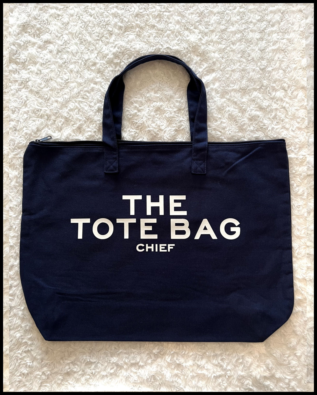 Zippered “The Tote Bag” Navy Blue or Black