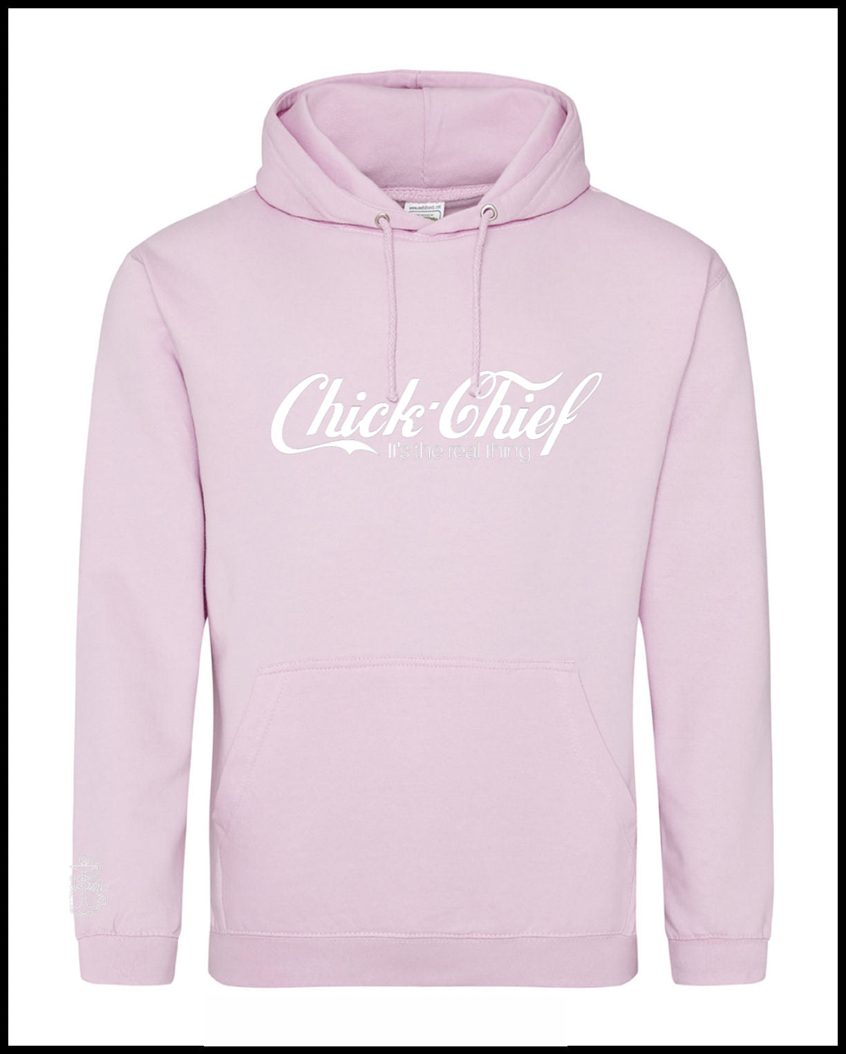 Chick Chief Light Pink & White Hooded Sweatshirt