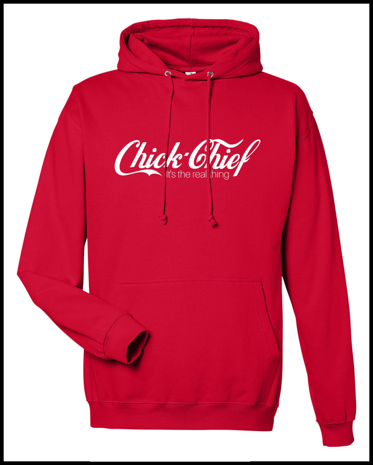 Chick Chief Real Thing Red & White Hooded Sweatshirt