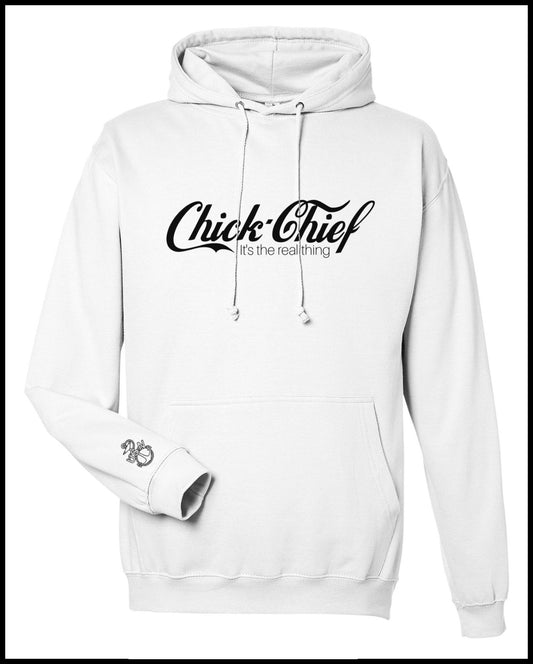 Chick Chief White & Black Hooded Sweatshirt