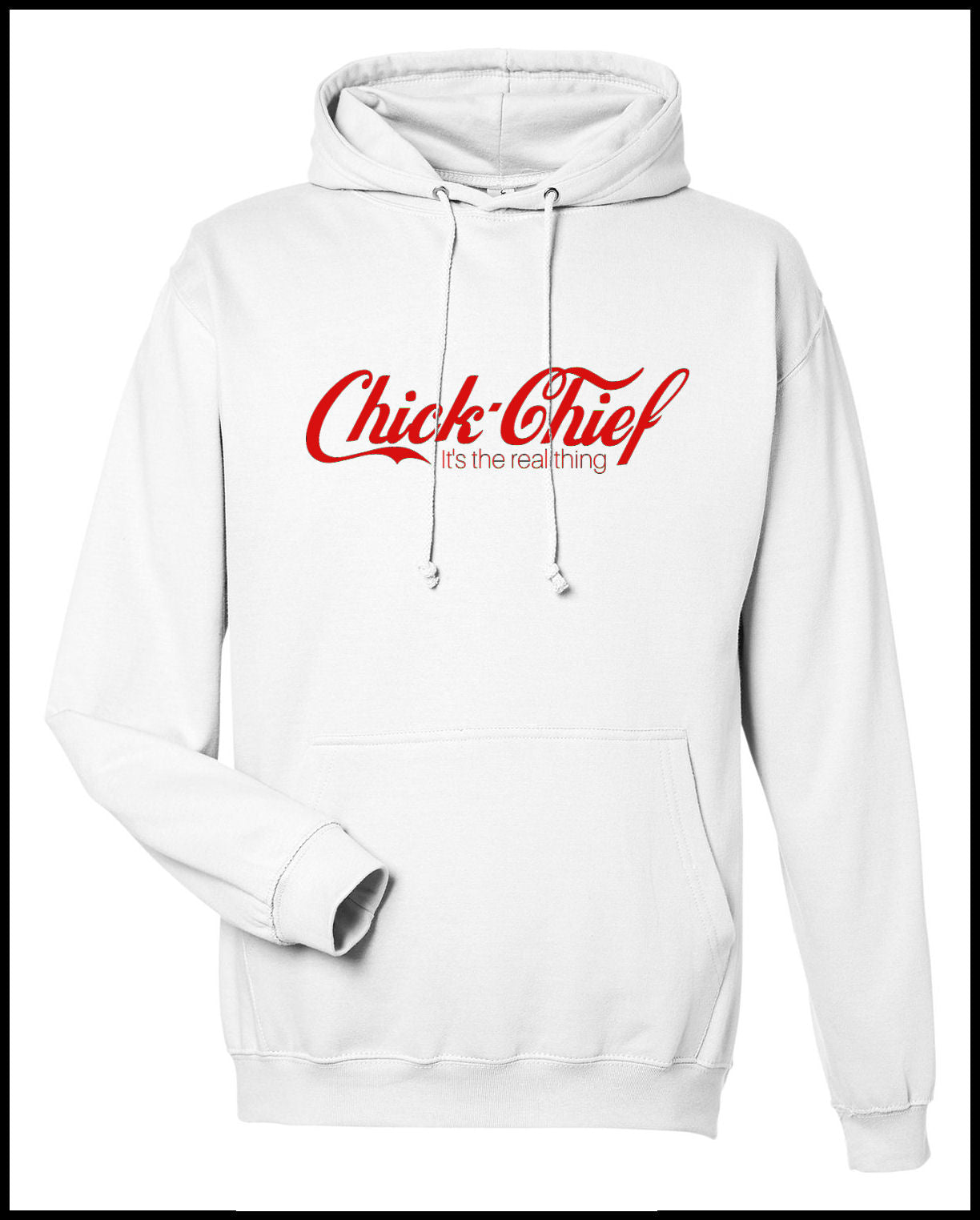 Chick Chief Real Thing White & Red Hooded Sweatshirt