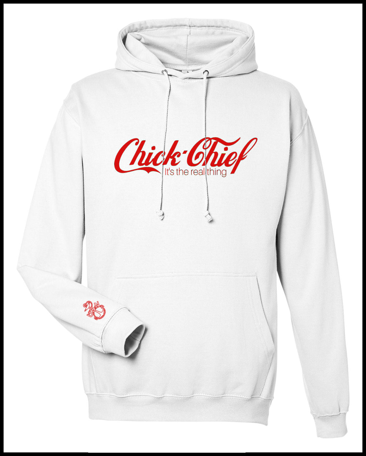 Chick Chief Real Thing White & Red Hooded Sweatshirt
