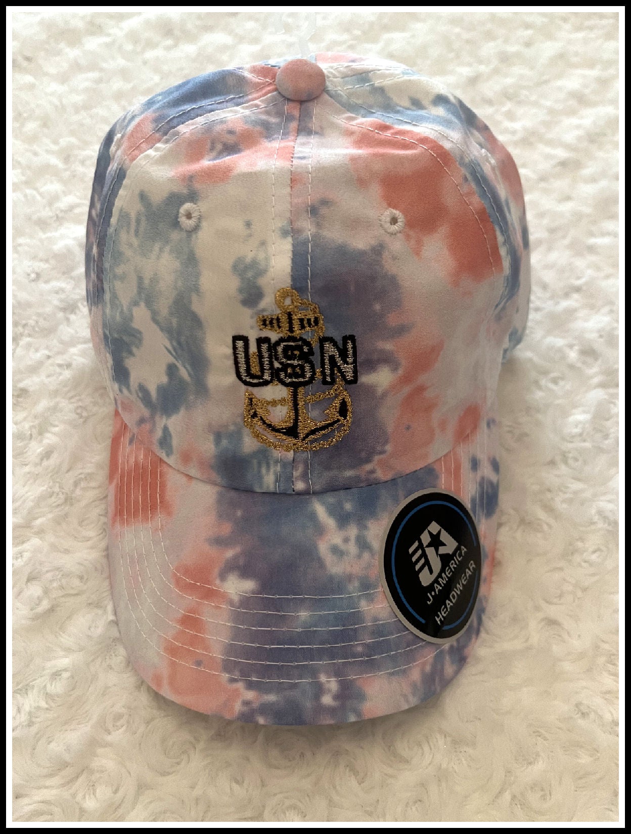 Purple Pink Blue & White Tie Dye CPO Hat
