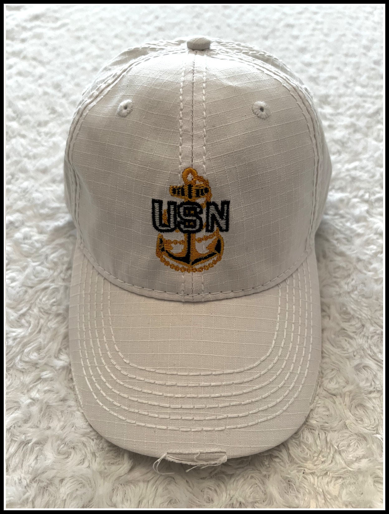 White Distressed CPO Hat