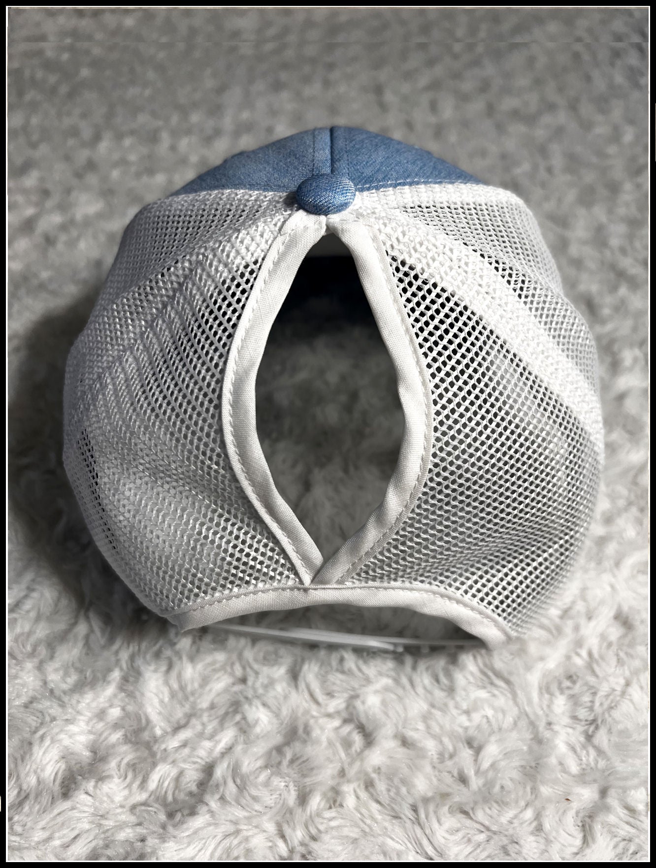 Light Blue and White with Gold CPO Ponytail Hat