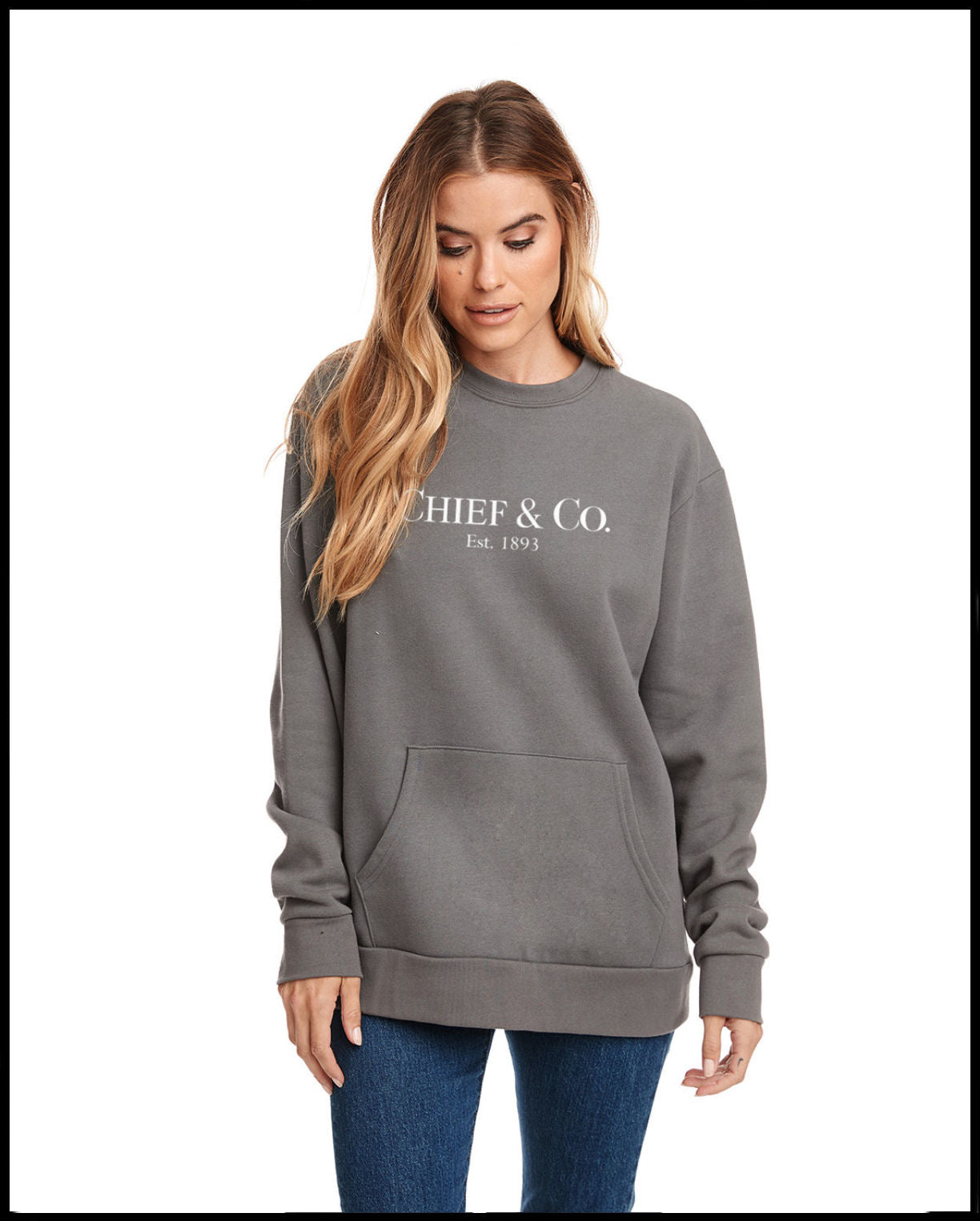 Chief & Company Grey & White Pocket Sweatshirt