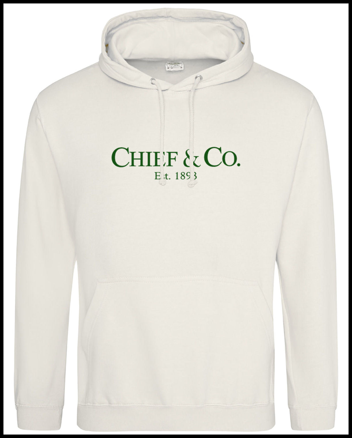 Chief & Co. Cream & Military Green Hooded Sweatshirt