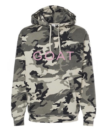 Snow Camo with Pink GOAT Hooded Sweatshirt