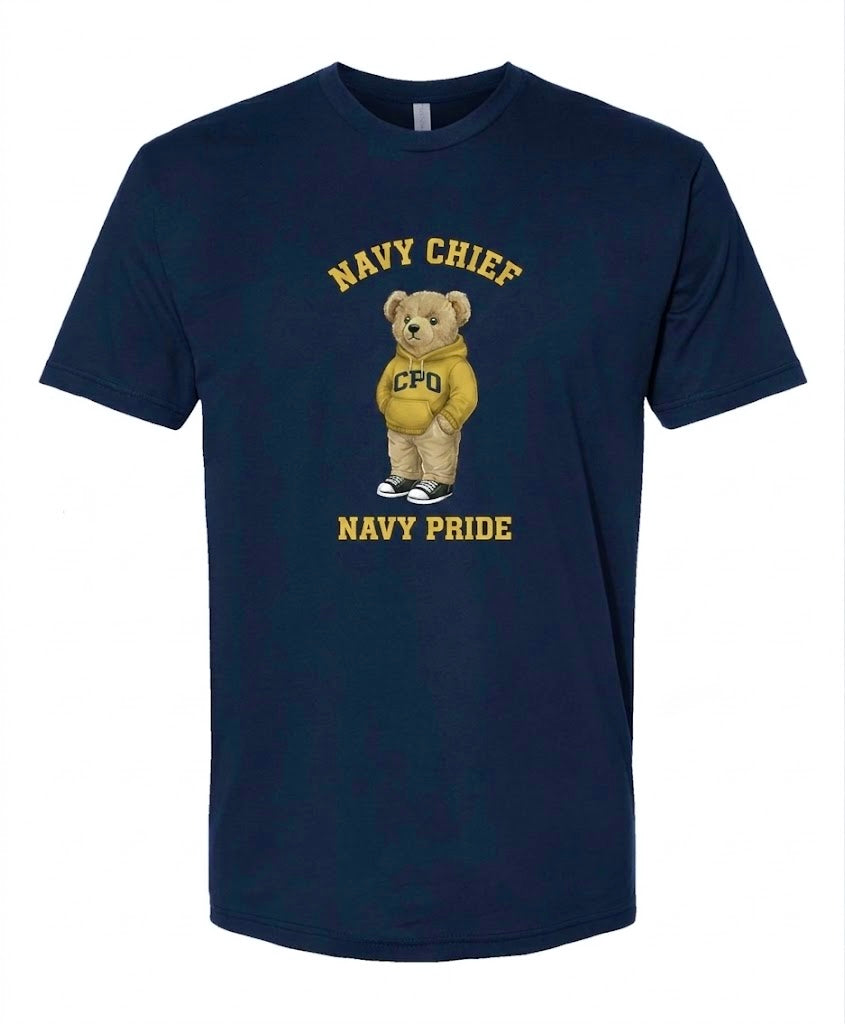 Navy Chief Navy Pride CPO Bear Navy Blue T-Shirt