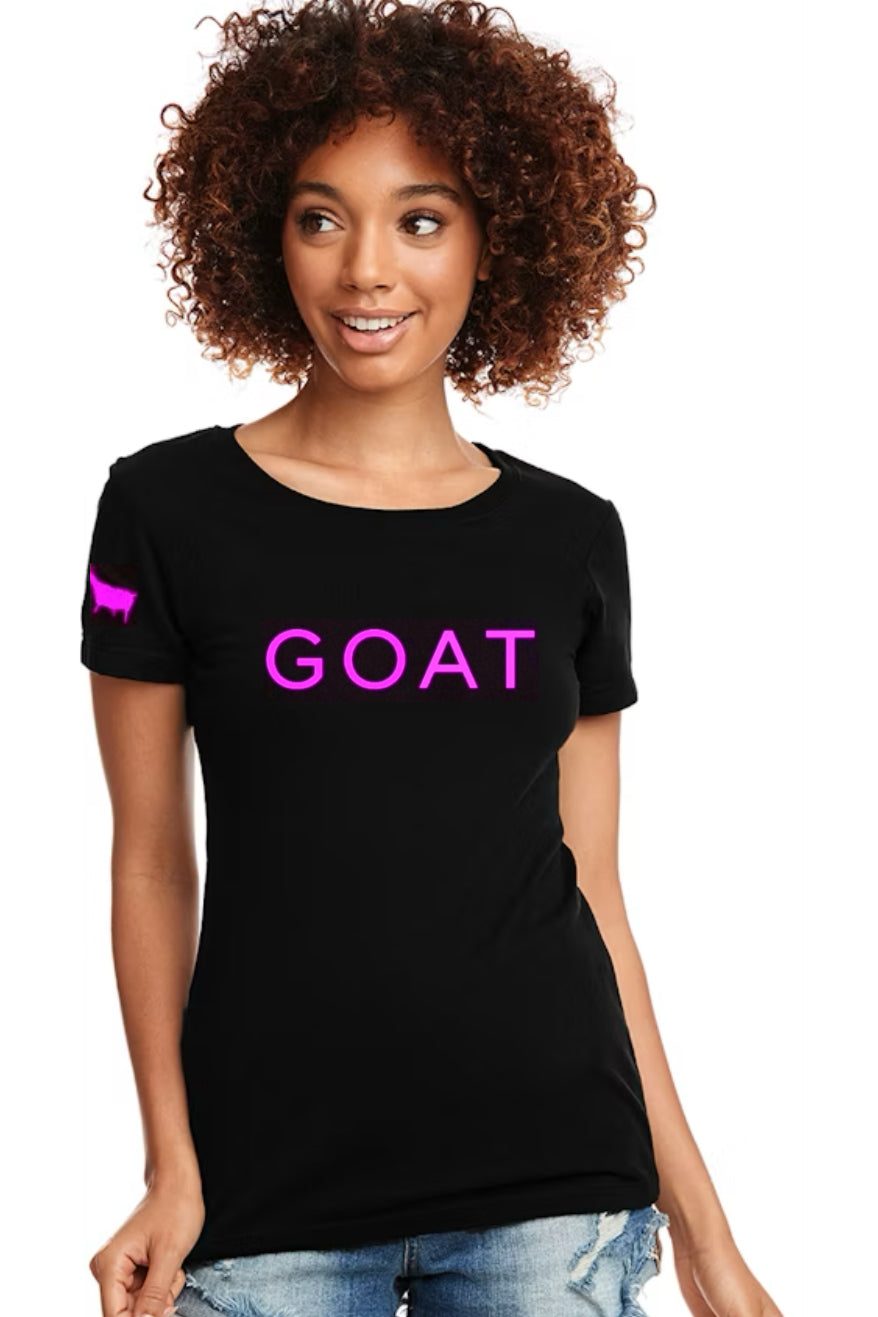 Black GOAT Ladies Cut T-Shirt w Color Options