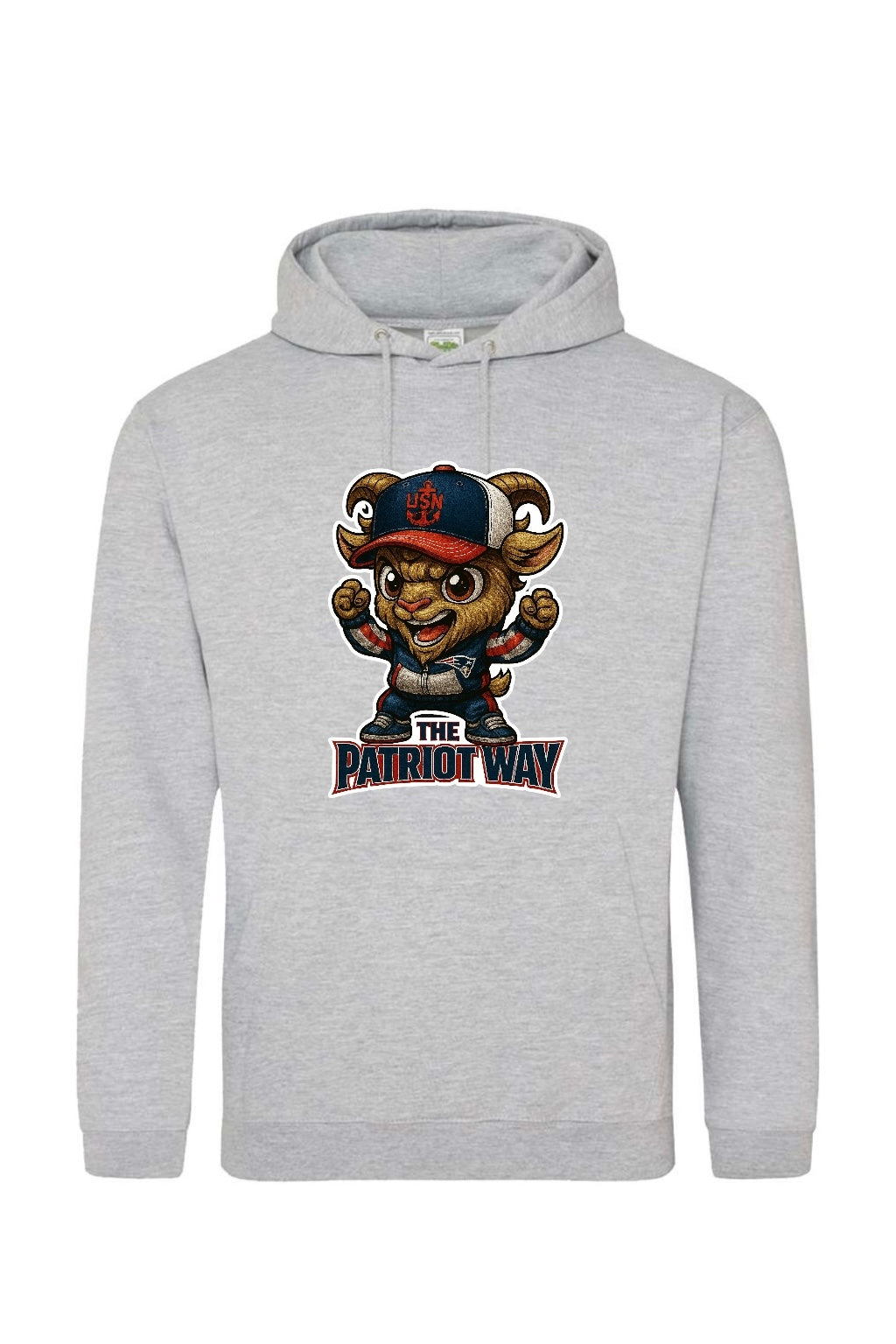 Sports Gray Patriot Team Goat Apparel with Slogan