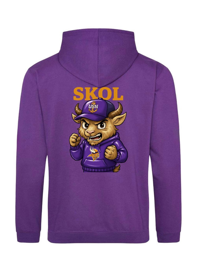 SKOL Male Goat Purple Hooded Sweatshirt