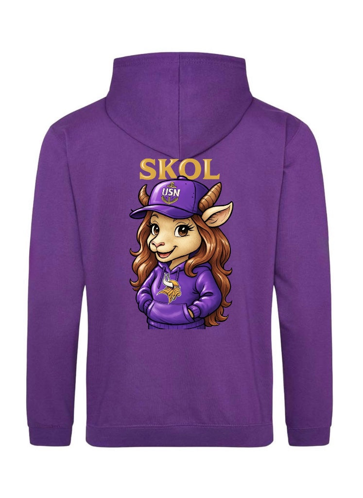 SKOL Female Goat Purple Hooded Sweatshirt