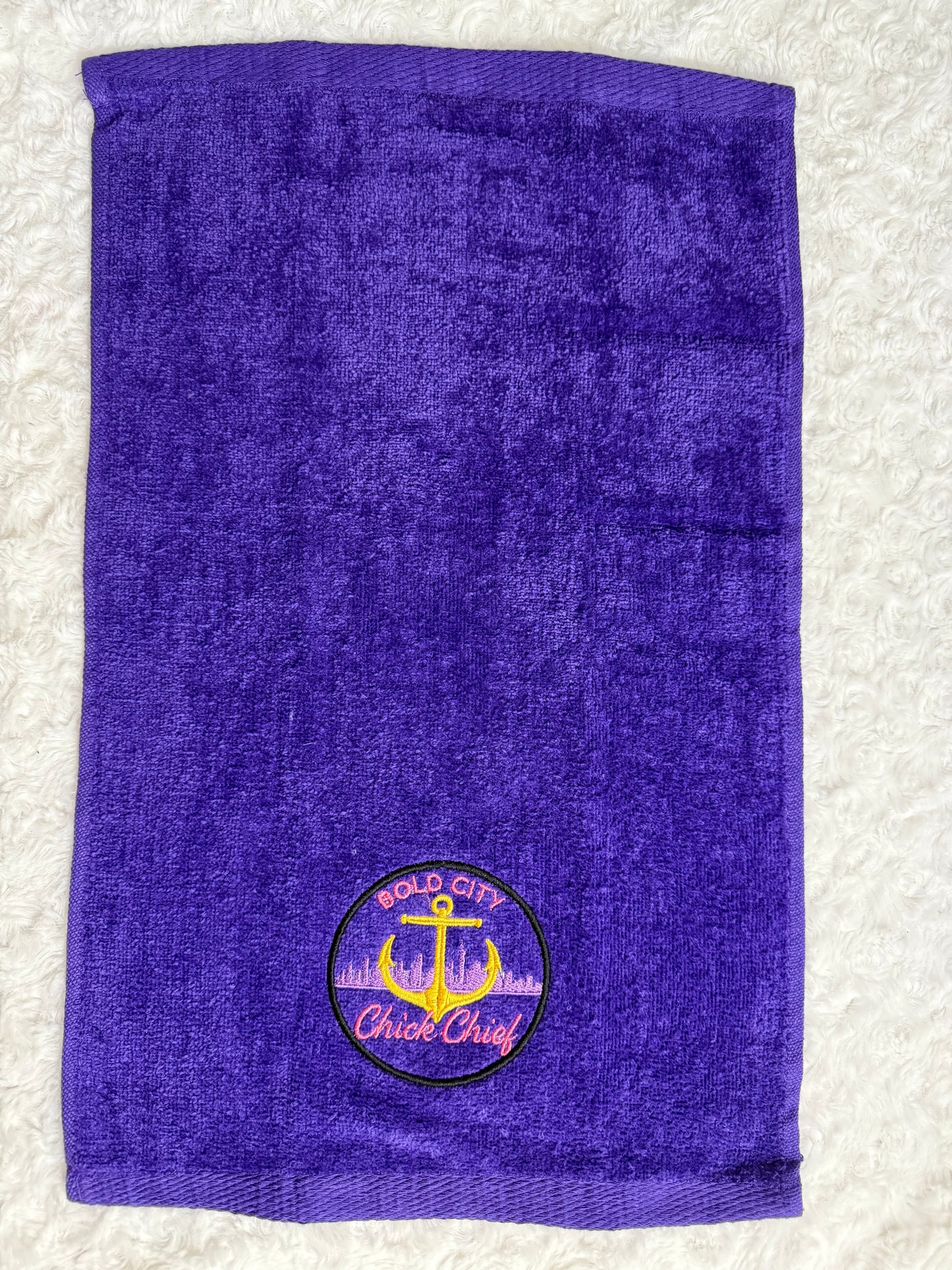 Purple Bold City Chick Chief Gym Towel