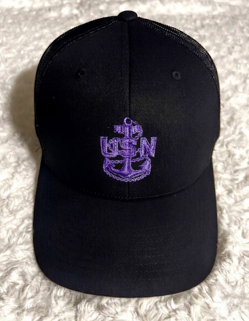 Black and Purple CPO Trucker Hat