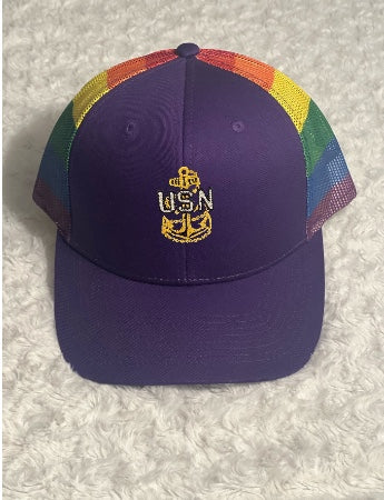 Purple & Rainbow Trucker Hat