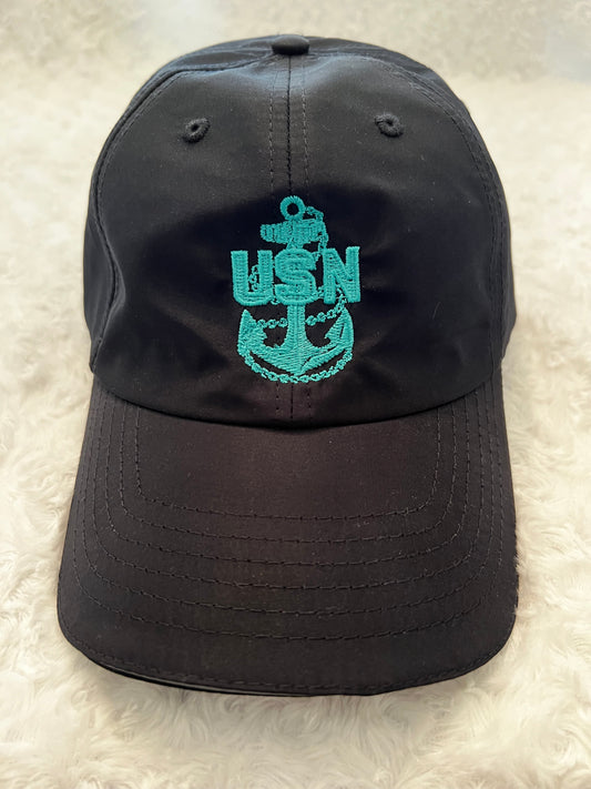 Black & Tahiti Blue CPO Hat (Microfiber)
