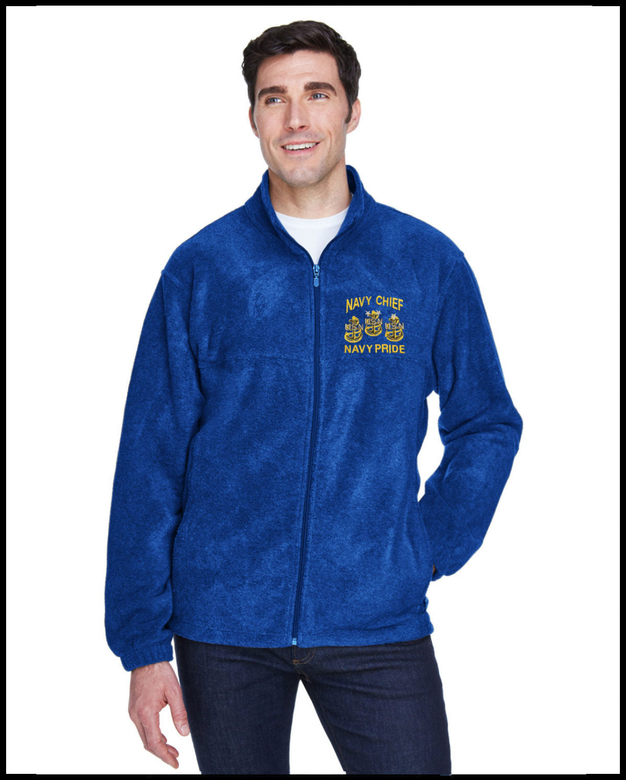 Royal Blue Navy Chief Navy Pride Fleece Jacket