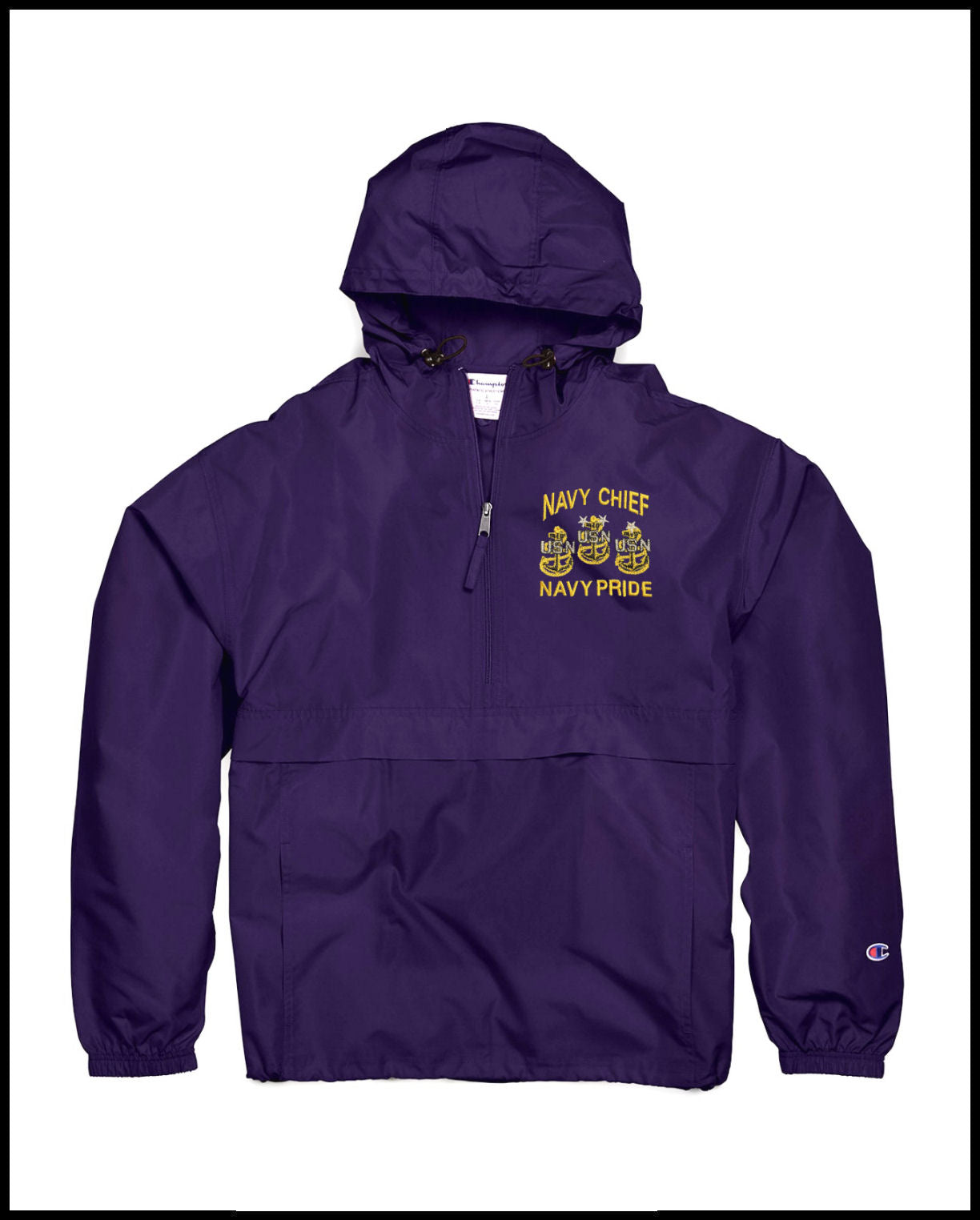 Purple Champion Navy Chief Navy Pride Quarter-Zip Windbreaker