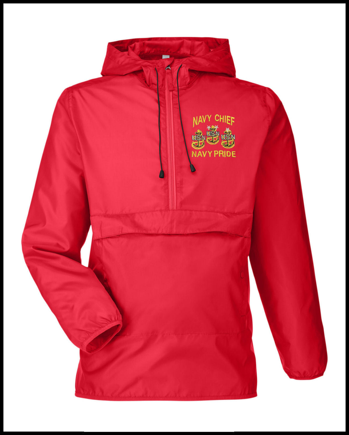 Red Navy Chief Navy Pride Quarter-Zip Windbreaker