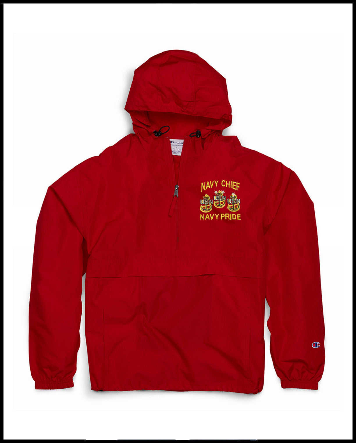 Red Champion Navy Chief Navy Pride Quarter-Zip Windbreaker