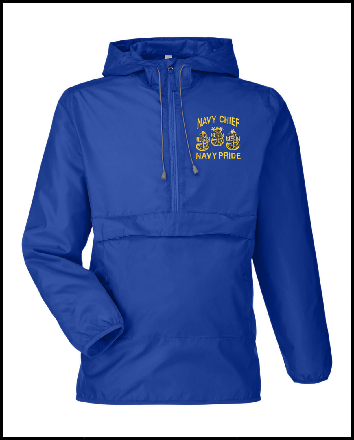 Royal Blue Navy Chief Navy Pride Quarter-Zip Windbreaker