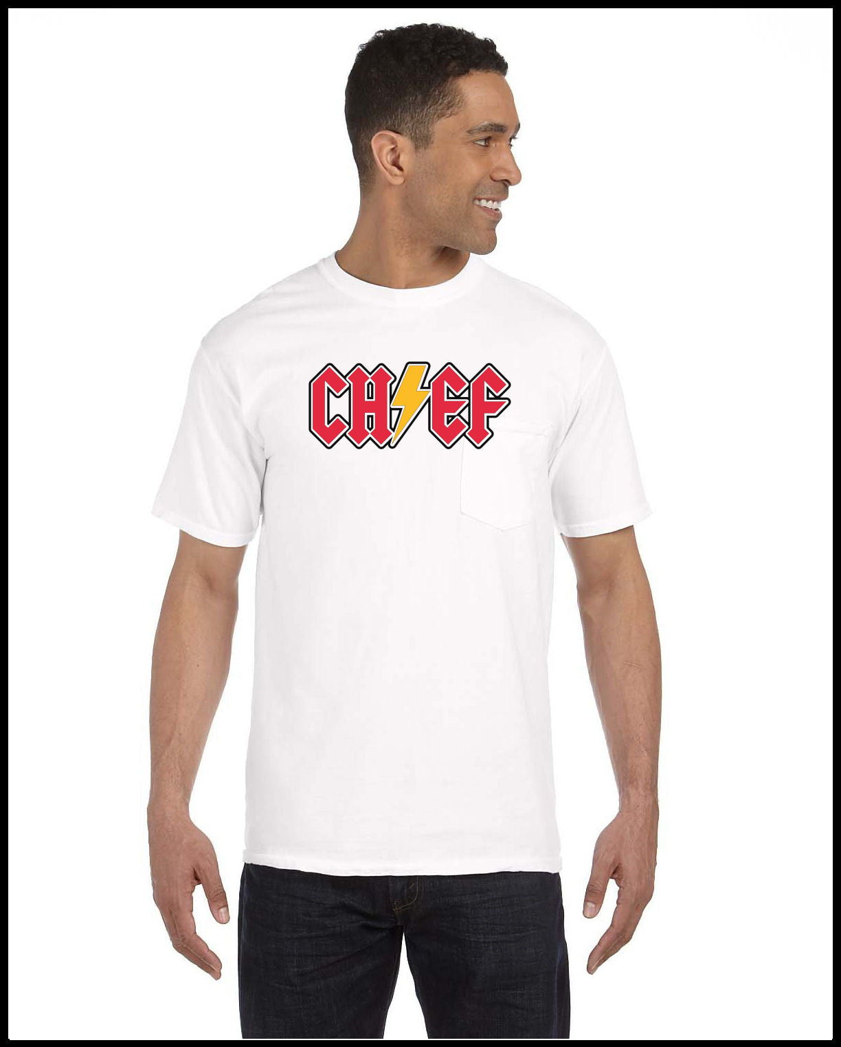 RockChief Black, Red & Yellow White T-Shirt