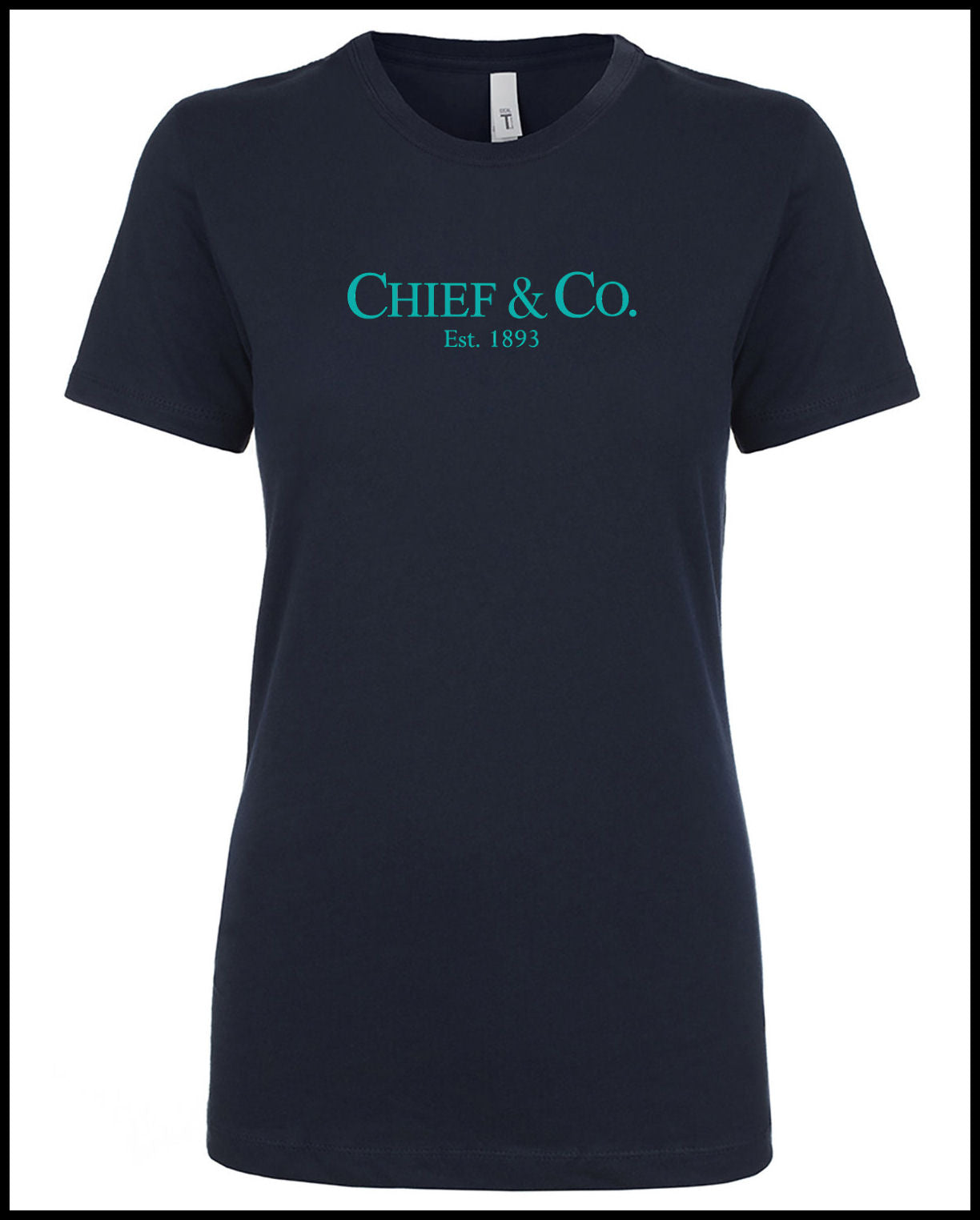 Chief & Company Navy & Tahiti Blue Ladies Cut T-Shirt