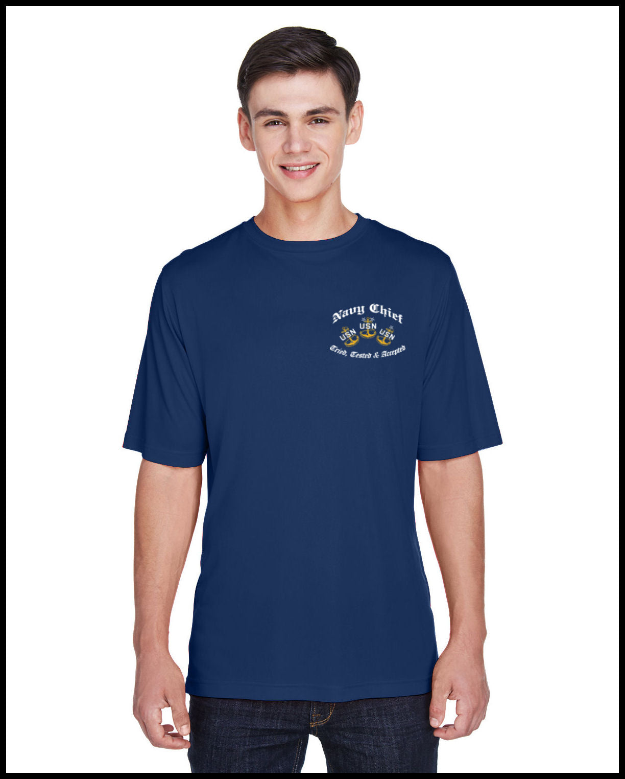 Chief Punisher Goat Navy Blue Dry-Fit T-Shirt
