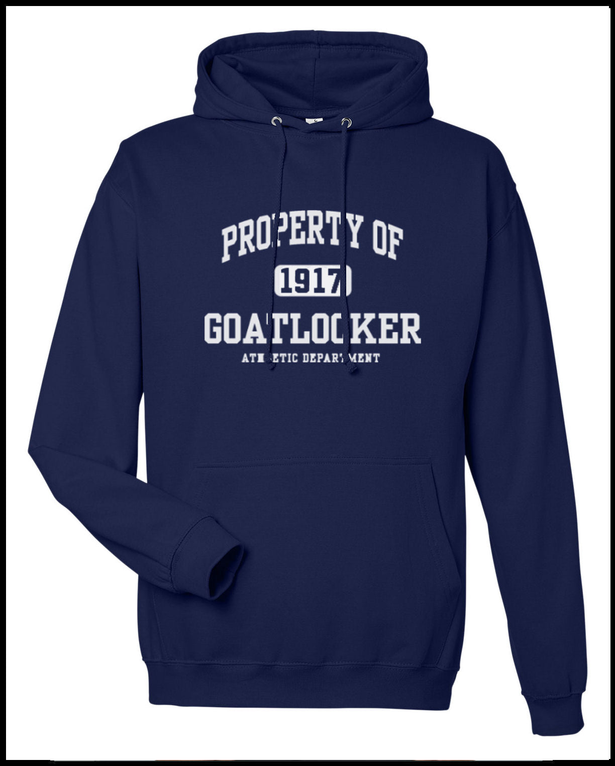 Property of Goat Locker Navy & White Hooded Sweatshirt