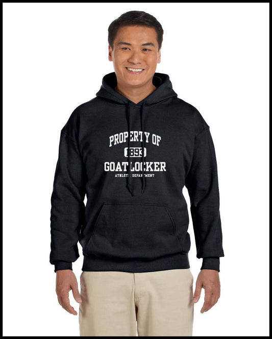 Property of Goat Locker Black & White Hooded Sweatshirt