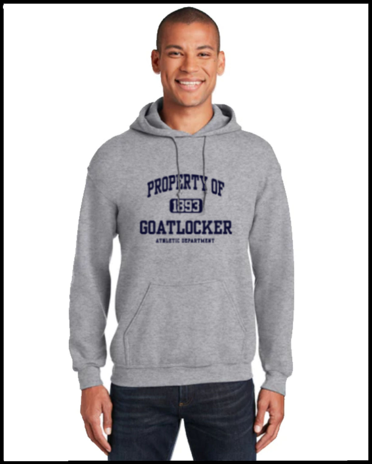 Property of Goat Locker Sports Gray & Navy Hooded Sweatshirt