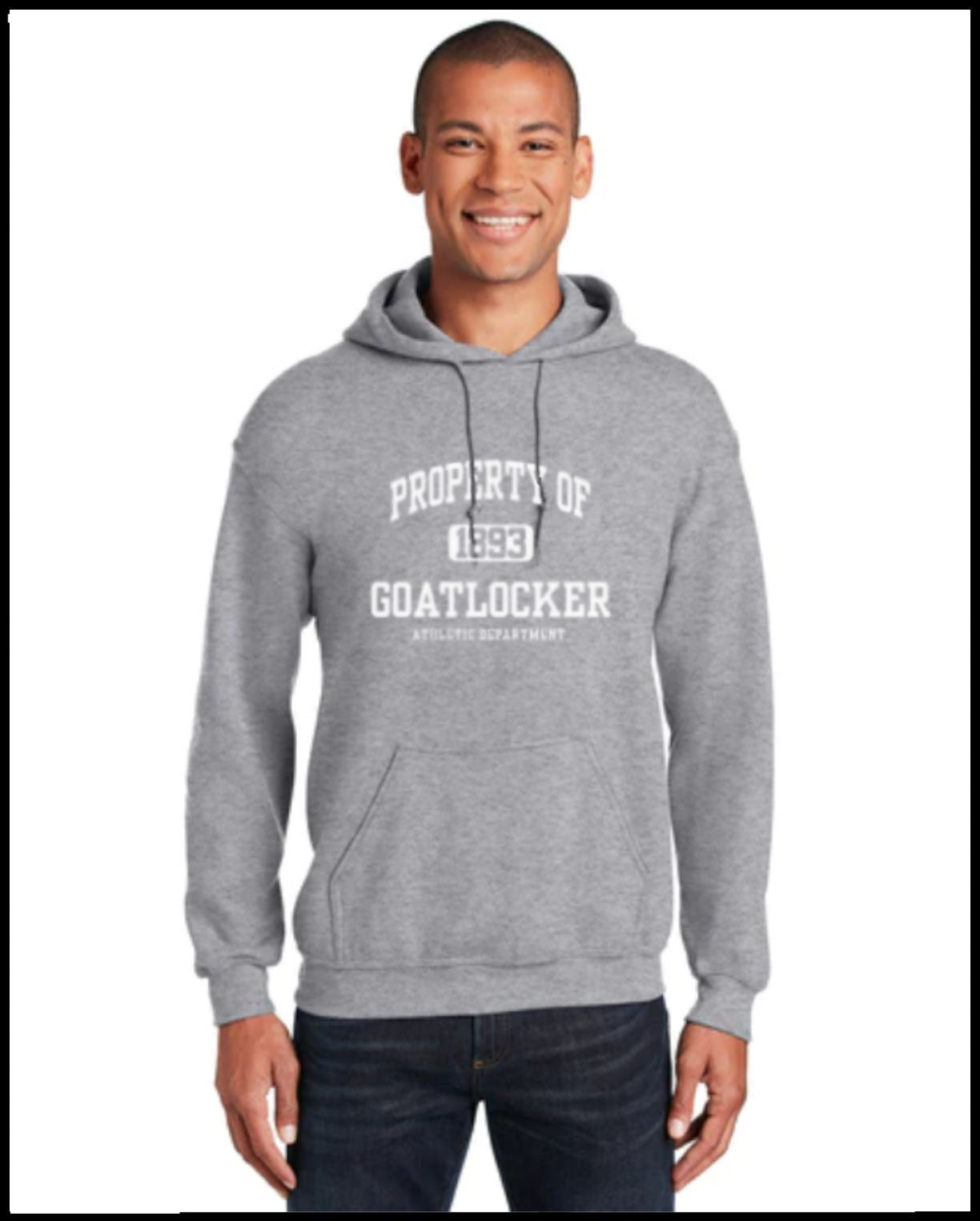 Property of Goat Locker Sports Gray & White Hooded Sweatshirt