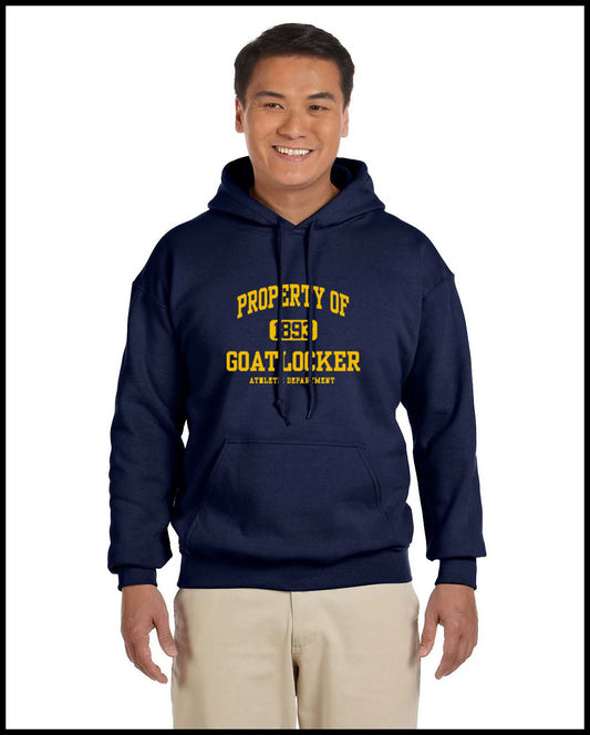 Property of Goat Locker Navy & Golden Yellow Hooded Sweatshirt
