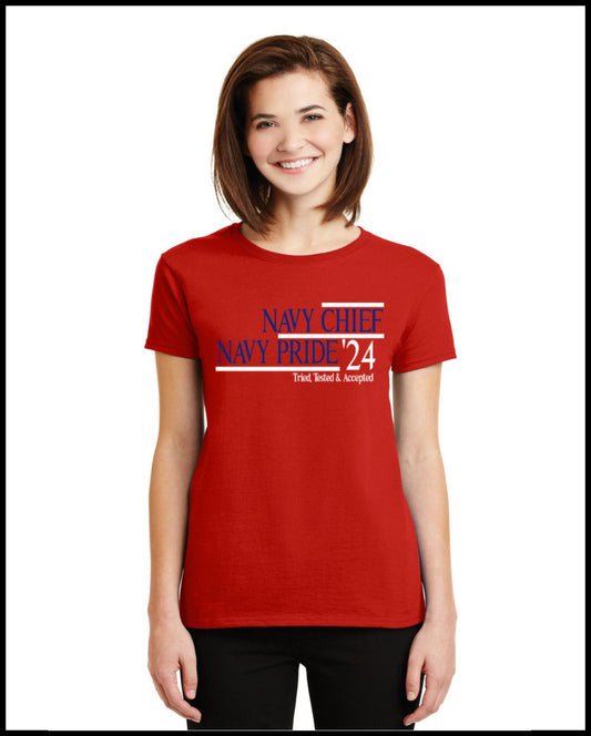 Navy Chief Navy Pride 24 Red Blue & White T-Shirt