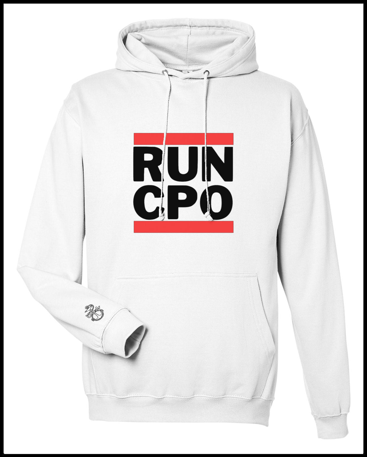 Run CPO White Hooded Sweatshirt