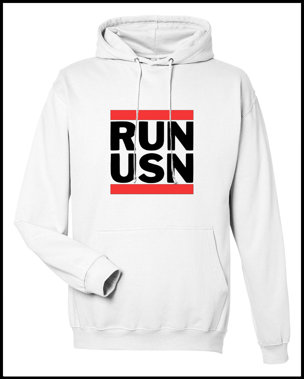 Run USN White Hooded Sweatshirt
