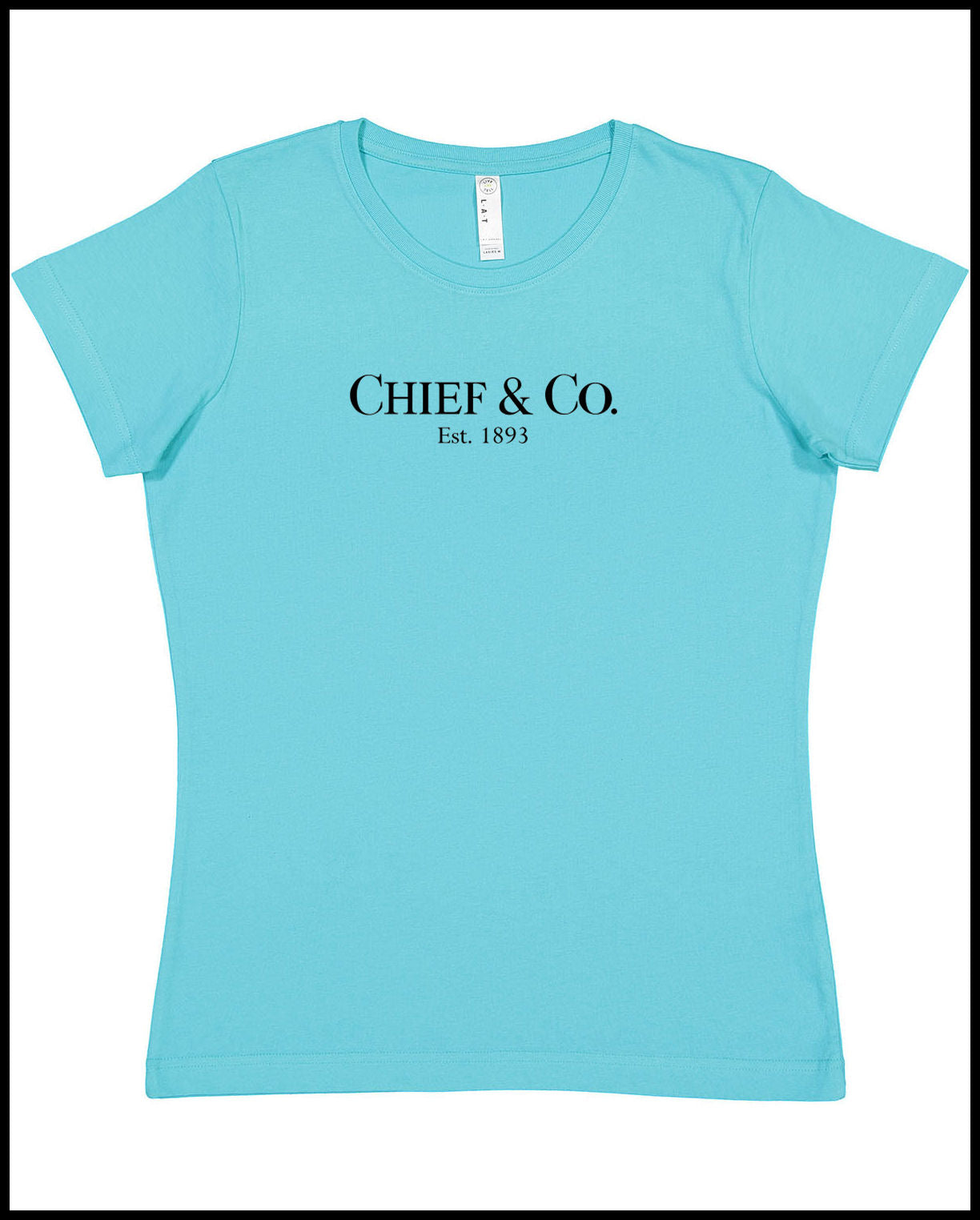 Chief & Company Tahiti Blue & Black Ladies Cut T-Shirt