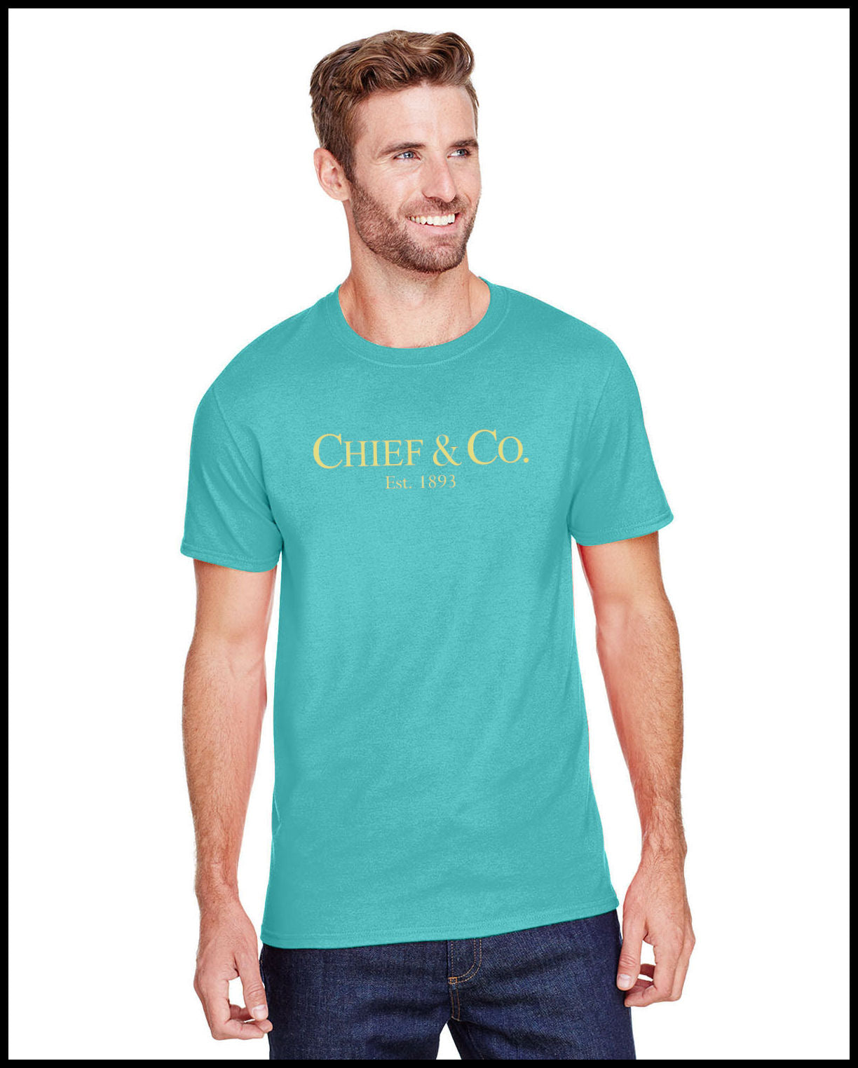 Chief & Company Tahiti Blue & Cream T-Shirt