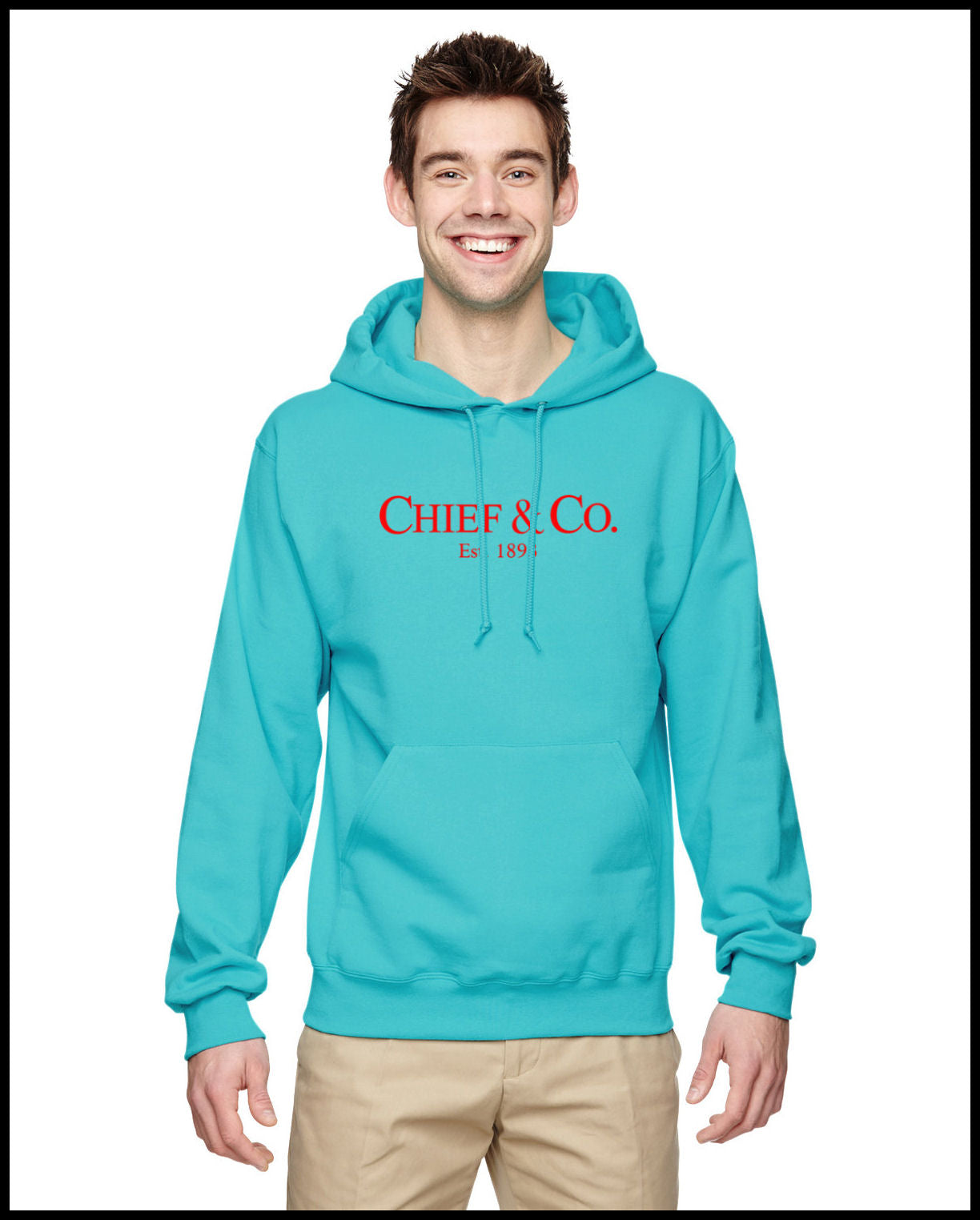 Chief & Co. Tahiti Blue & Red Hooded Sweatshirt