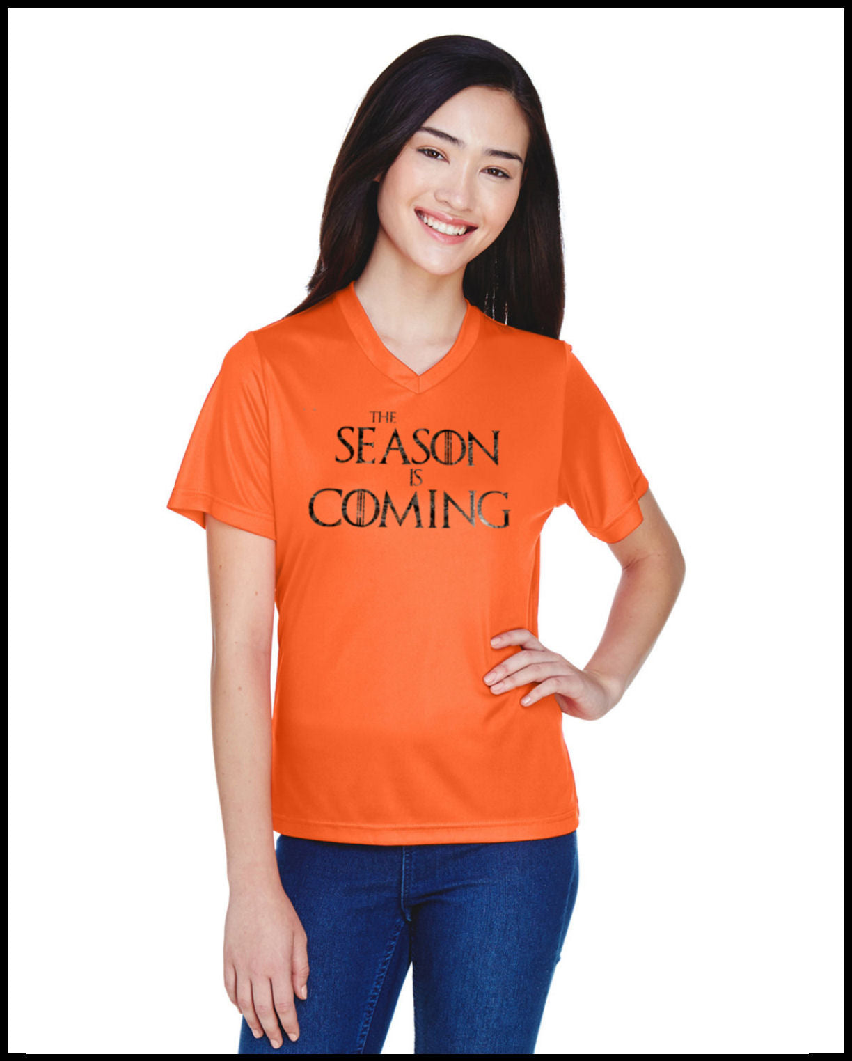 The Season Is Coming Orange & Hunters Camo Dry Fit T-Shirt