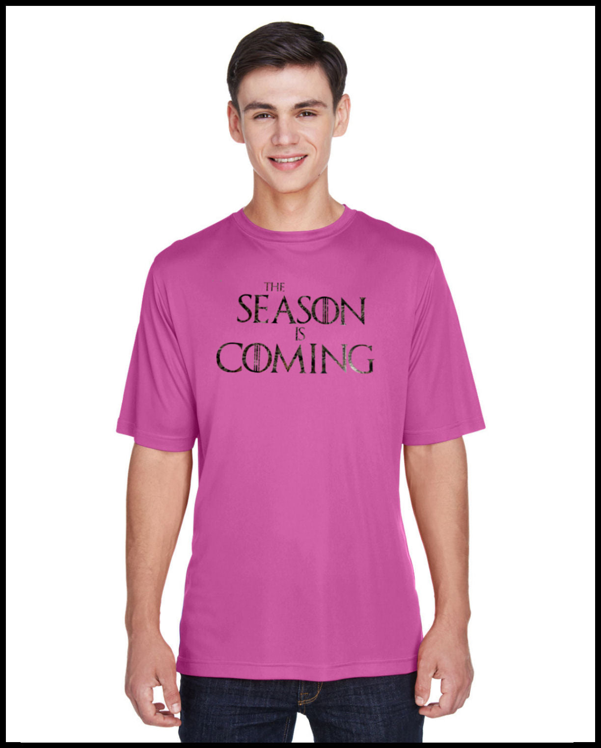 The Season Is Coming Hot Pink & Hunters Camo T-Shirt