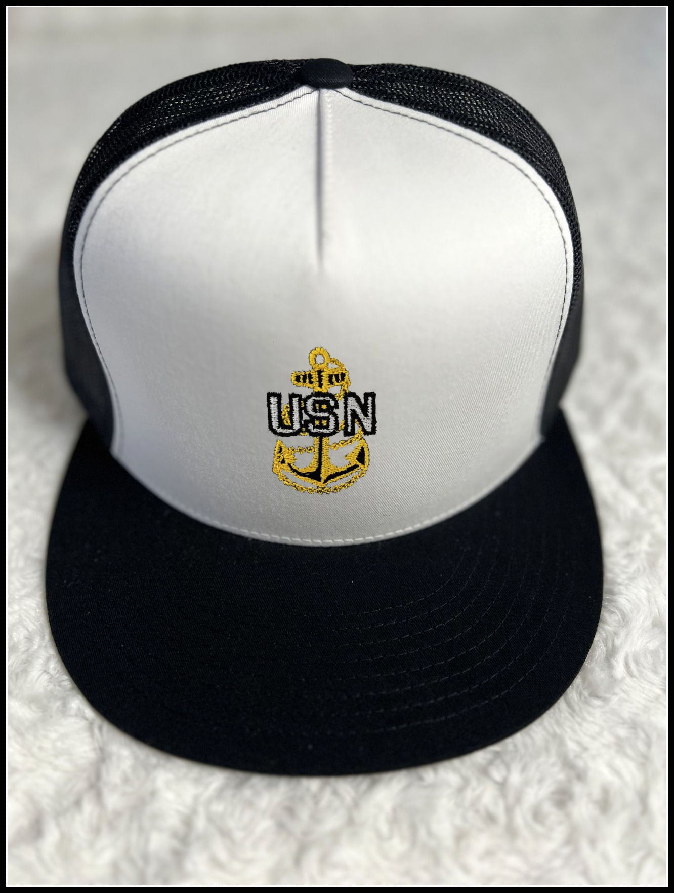 White & Black CPO Trucker Hat