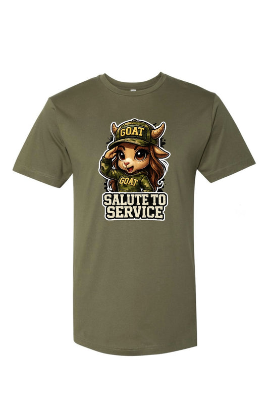 Salute to Service Female Goat Military Green T-Shirt